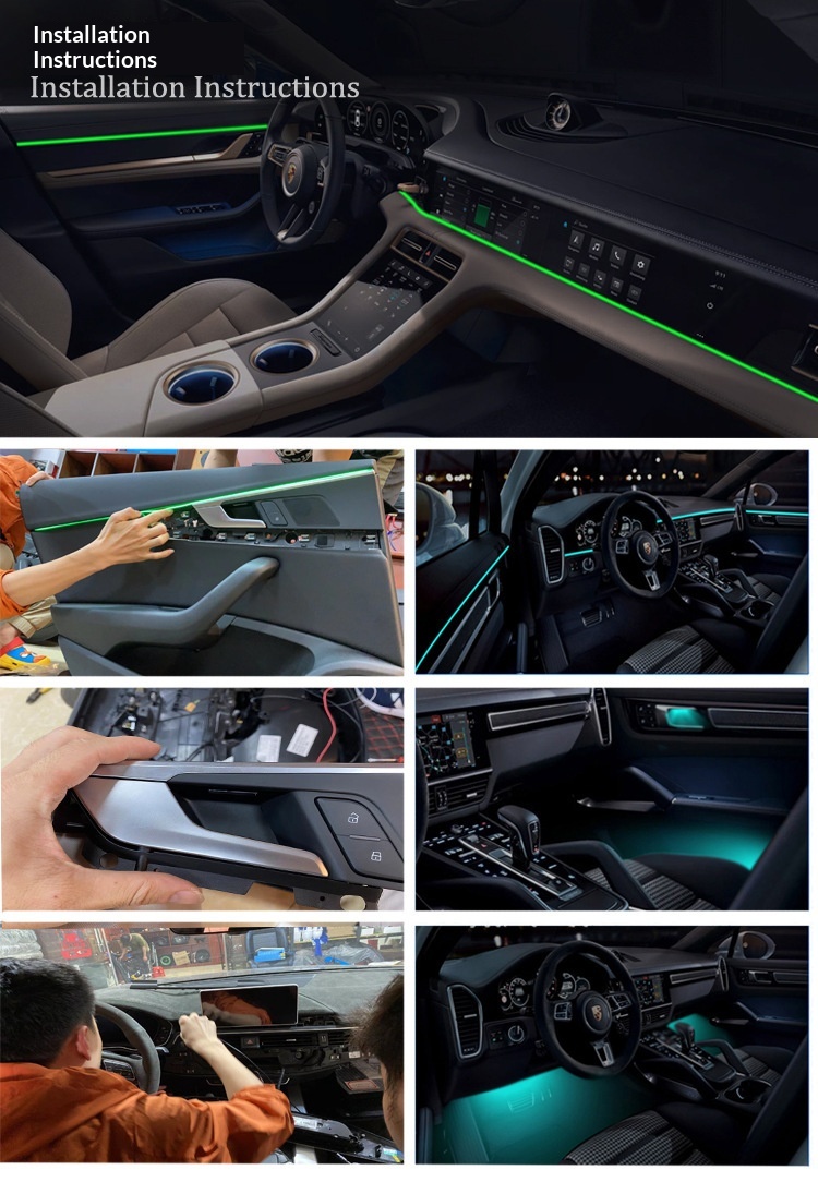 Lumière décorative LED froide pour voiture, ambiance intérieure colorée, dynamique et fluide_voghion.com