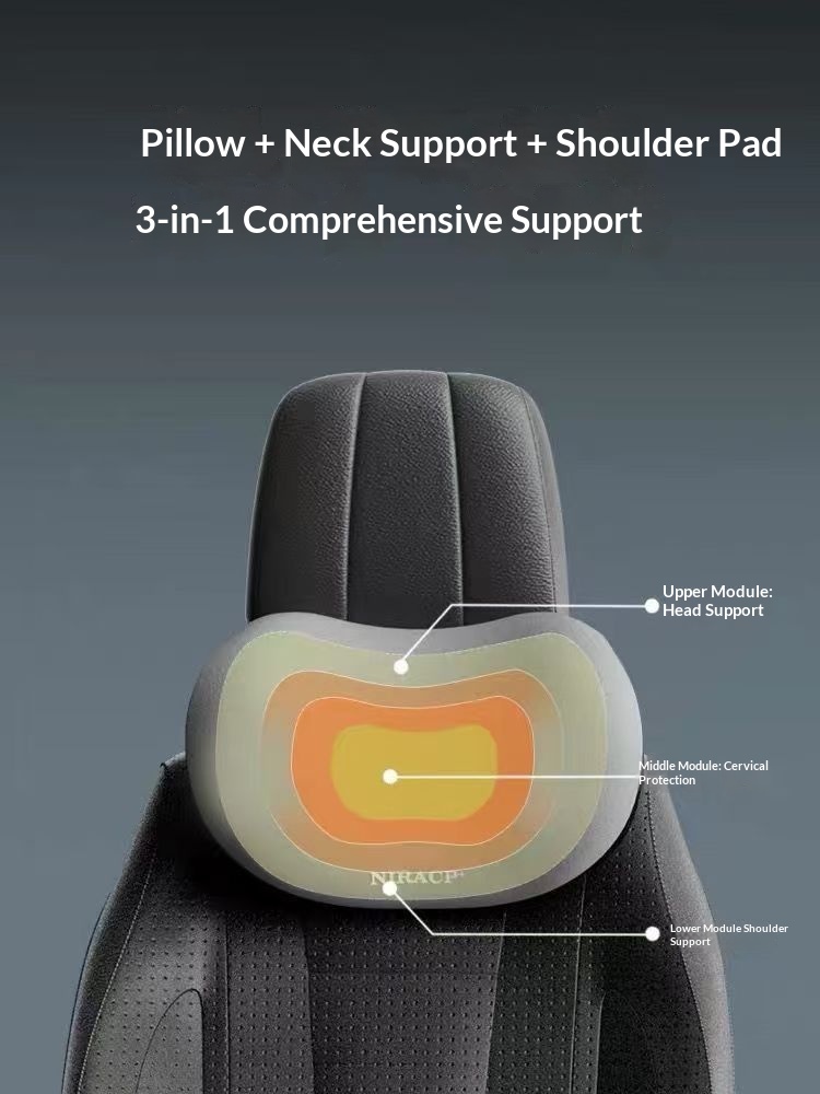 Cuscino poggiatesta per auto, protezione del collo, schienale con memory foam, supporto lombare, set di cuscini_voghion.com
