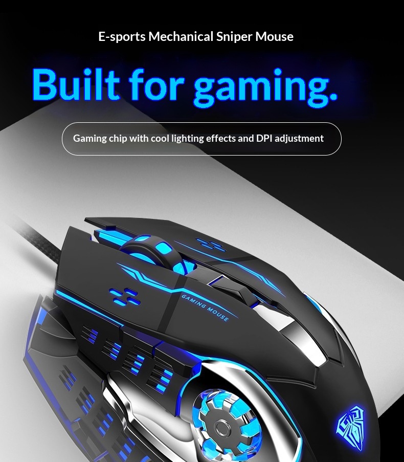 Wired Gaming Mouse With Adjustable Weights For Computer And Laptop_voghion.com