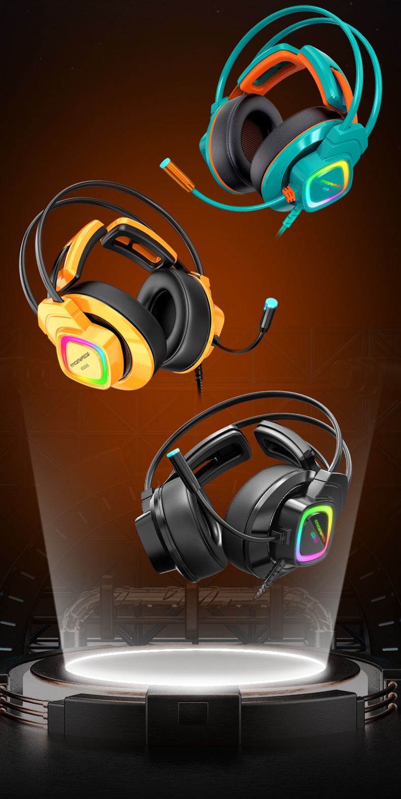 MoDi G200 Computer Over-ear Wired Headset With Microphone, 7.1-channel USB Gaming Headset, Specifically For Internet_voghion.com