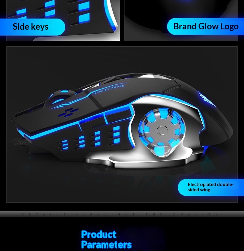 Wired Gaming Mouse With Adjustable Weights For Computer And Laptop_voghion.com