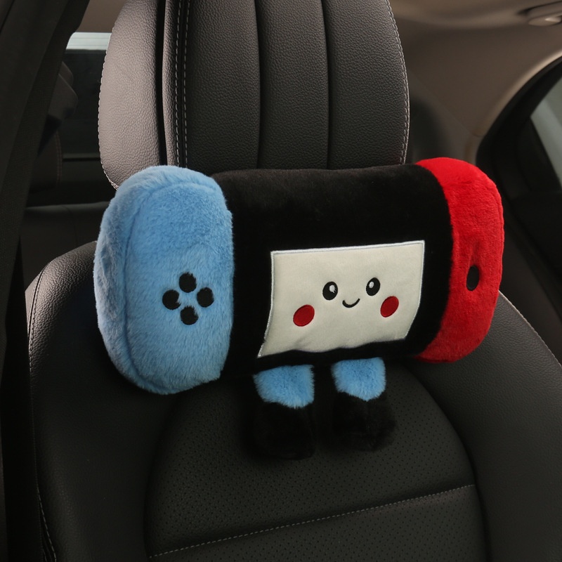 Spielkonsole, niedliches weibliches Cartoon-Set, bequemes Nackenstützkissen für Auto, Lendenwirbelstütze_voghion.com