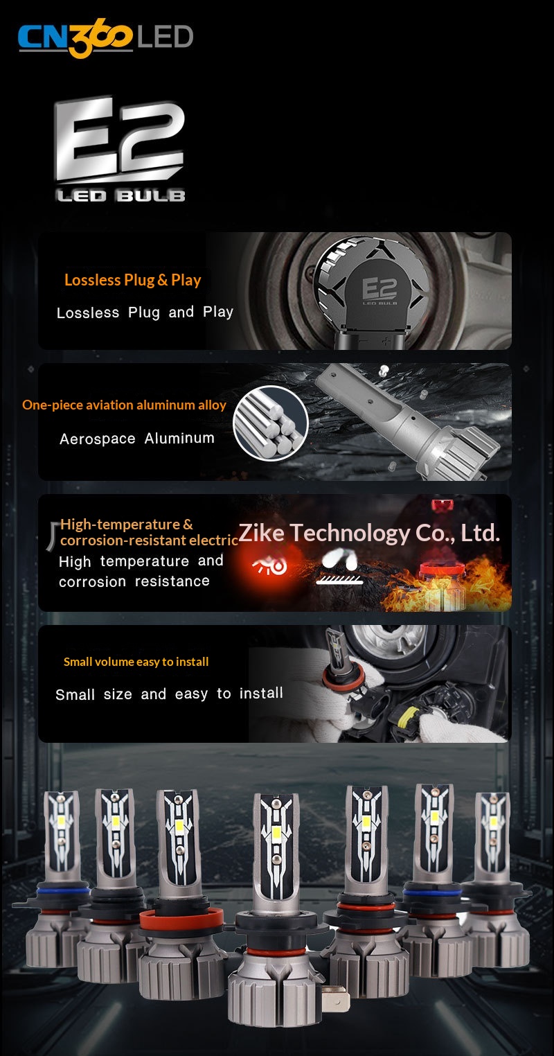 CN360 E2 Model 50W Car LED Headlight Direct Plug-in And Low Beam Integrated H4 H7 H11 High Brightness Front Light_voghion.com