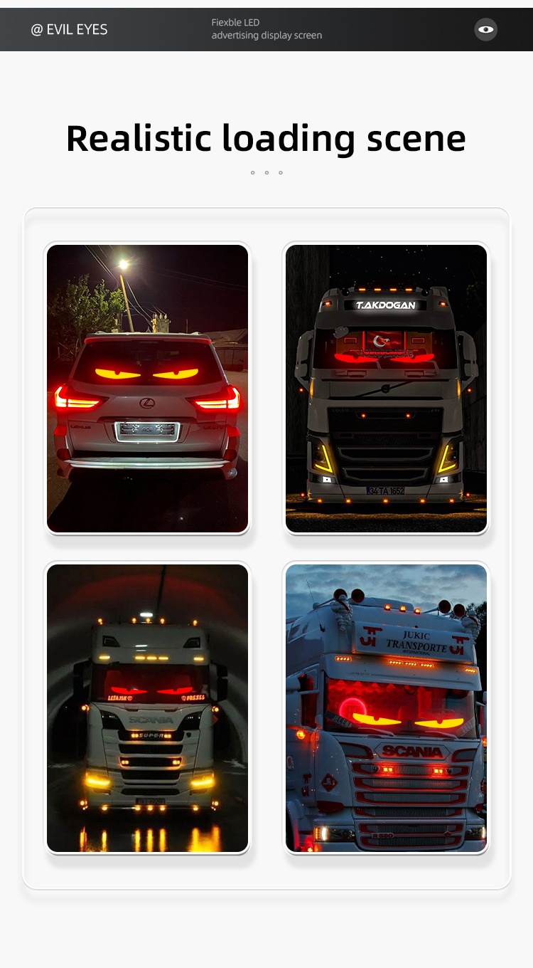 Demon Eye Led Flexible Decorative Screen For Car And Truck_voghion.com