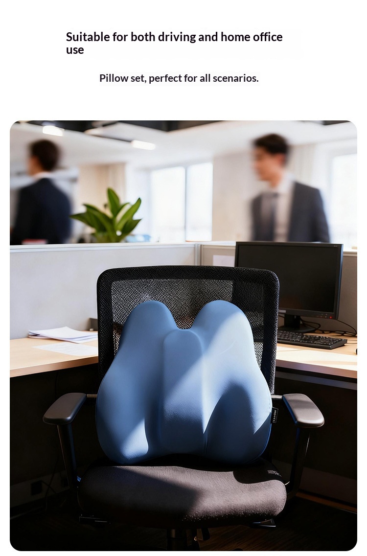 Adjustable Support Memory Foam Lumbar Pillow Office Car Seat Cushion Long Sitting Artifact_voghion.com