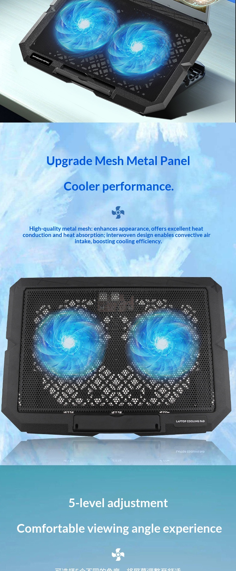 Cross-border X3 Cooler Silent Wind Cooling Stand Laptop Holder Wholesale_voghion.com