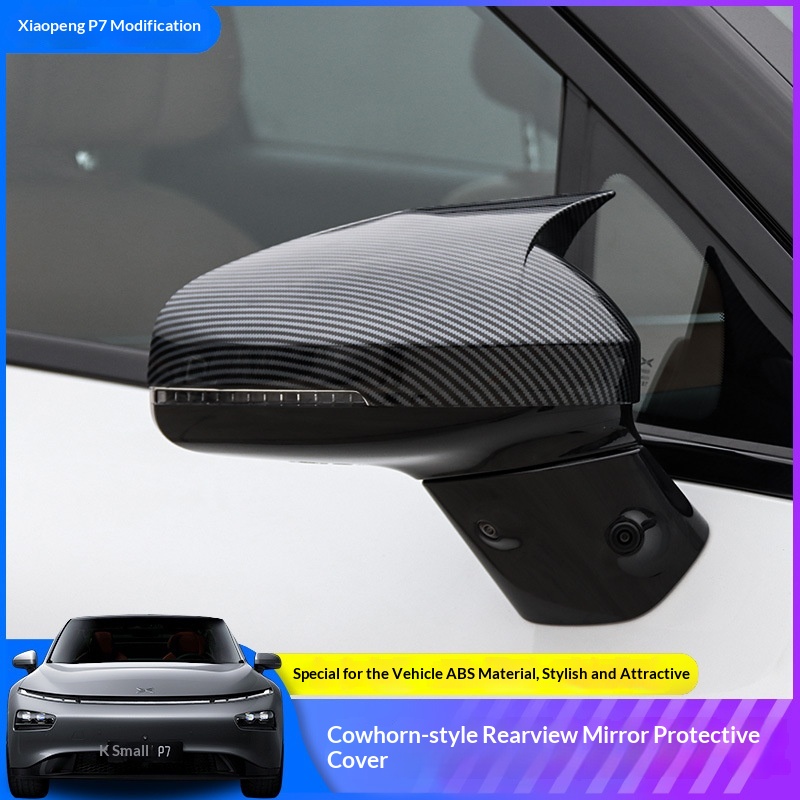 Speciaal ontworpen beschermhoes voor de hoornvormige achteruitkijkspiegel van de Xpeng P7P5, inclusief krasbestendige volledige autohoes._voghion.com