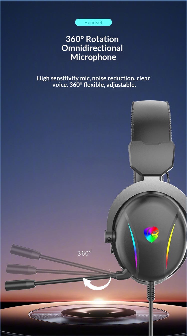 Cuffie da gioco cablate per computer, compatibili con PUBG Mobile e laptop, audio 7.1 universale con microfono._voghion.com