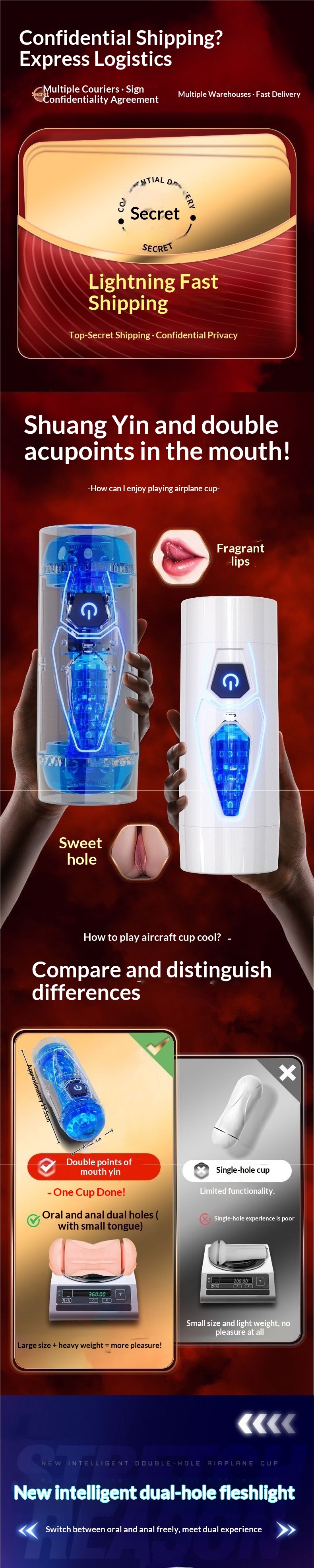 Dual-hole Fully Automatic Telescopic Airplane Cup Toy, Hands-free, Intelligent, Multifunctional, Heated, Interactive_voghion.com