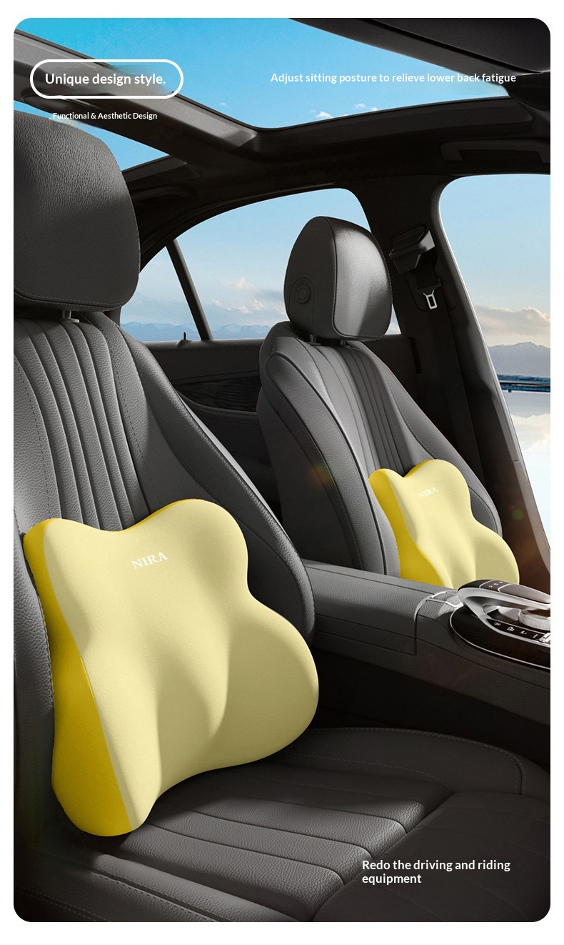 Grensoverschrijdend nekkussen van traagschuim, zitkussen, autohoofdsteun, lendensteun_voghion.com