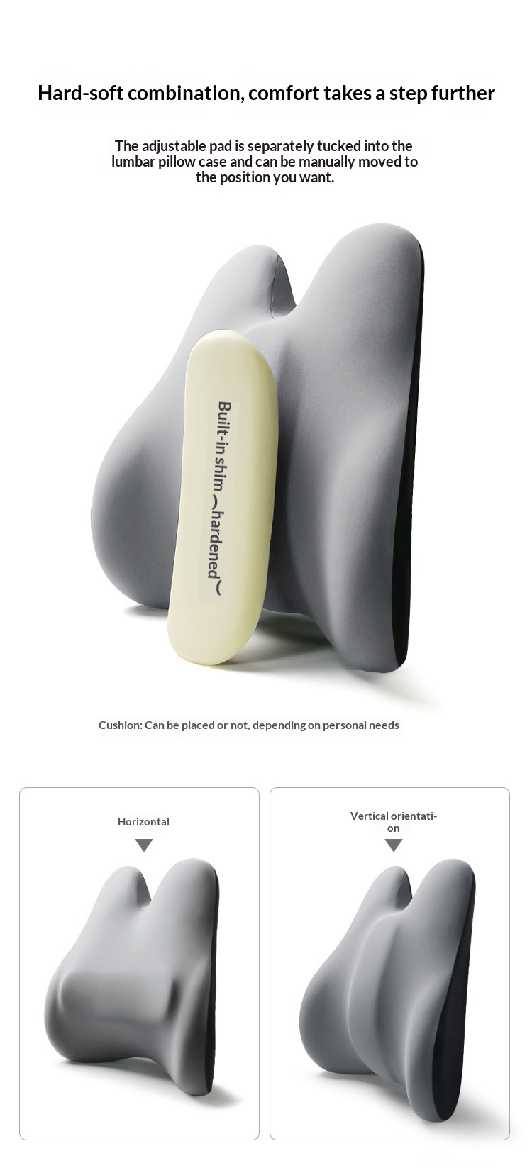 Adjustable Support Memory Foam Lumbar Pillow Office Car Seat Cushion Long Sitting Artifact_voghion.com