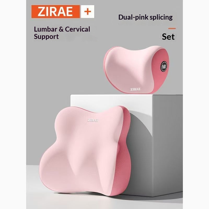 Conjunto de encosto de cabeça, almofada lombar, suporte lombar, espuma viscoelástica, travesseiro de pescoço de alta qualidade para carro_voghion.com
