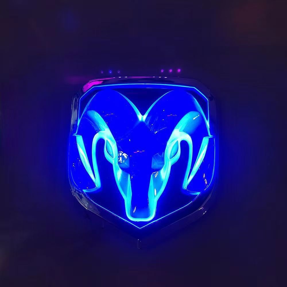 Suitable For Dodge Ram Grille Bright DODGE Illuminated Logo, Front Rear Emblem, LED Car Logo Light_voghion.com