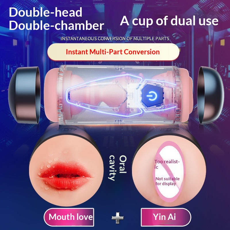 Dual-hole Fully Automatic Telescopic Airplane Cup Toy, Hands-free, Intelligent, Multifunctional, Heated, Interactive_voghion.com