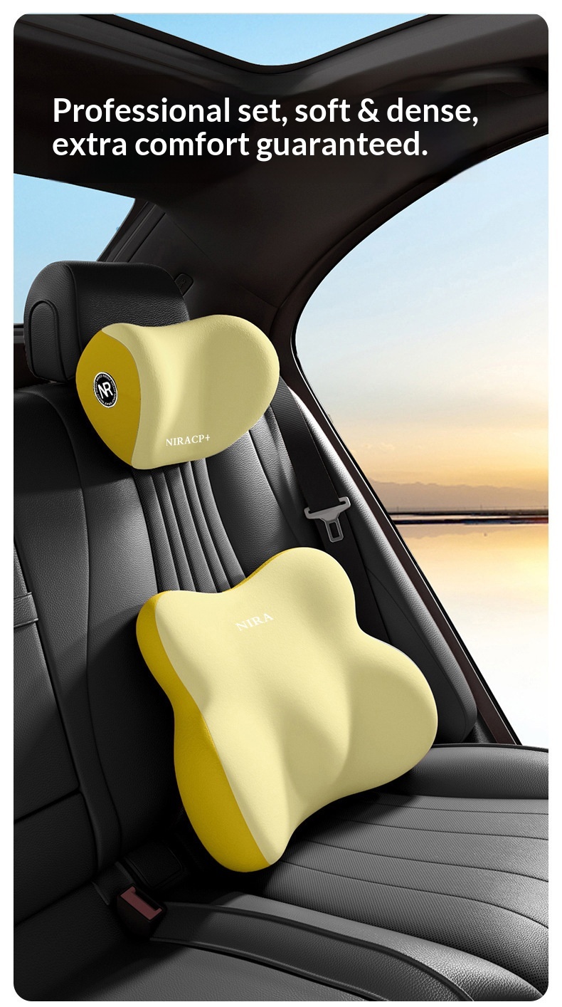 Grensoverschrijdend nekkussen van traagschuim, zitkussen, autohoofdsteun, lendensteun_voghion.com