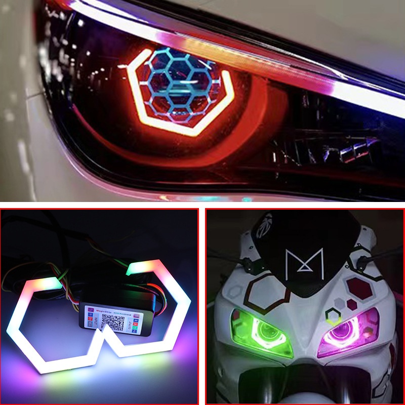 Bi-optik Hexagonal Angel Eye Led Scheinwerfer Iridescent_voghion.com