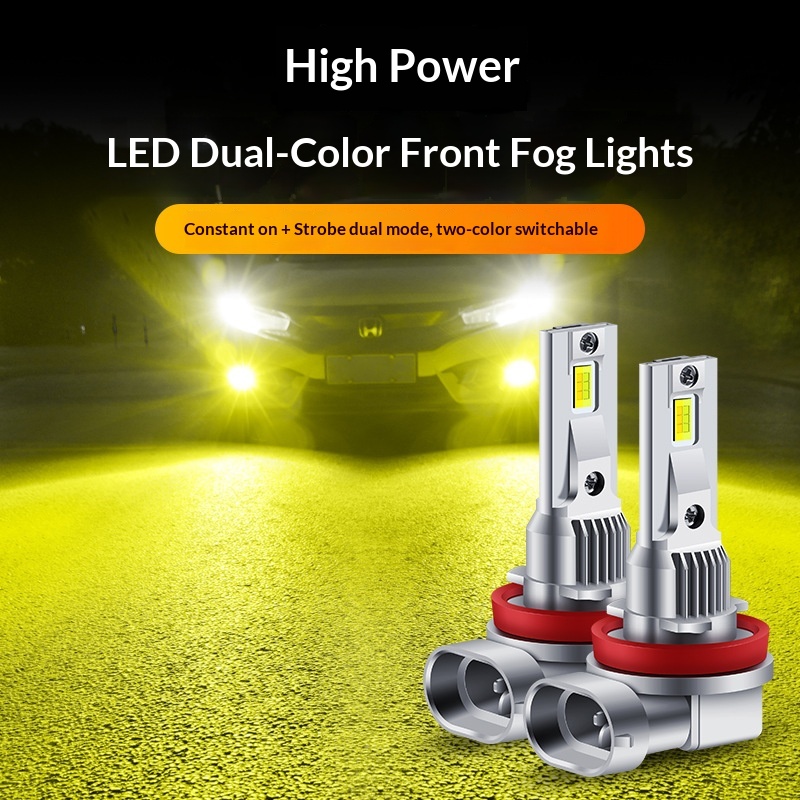 Faro fendinebbia anteriore a LED per auto, stile a punta, bicolore, H11 H8 9005 9006 H7, di grande successo commerciale._voghion.com