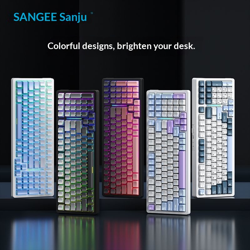 Sanju SG99 Customized Mechanical Keyboard Gasket Structure Full Key Hot-Swappable Wireless Bluetooth Tri-Mode Gaming_voghion.com