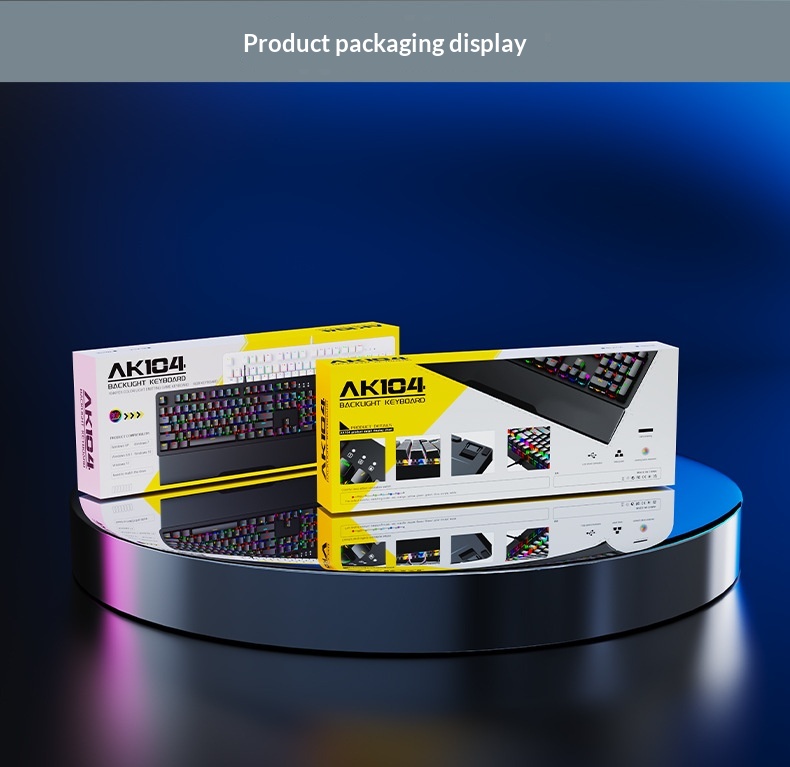 SOREX AK104 Blue Tea Switch Gaming Computer Wired Office RGB Backlit Mechanical Keyboard_voghion.com