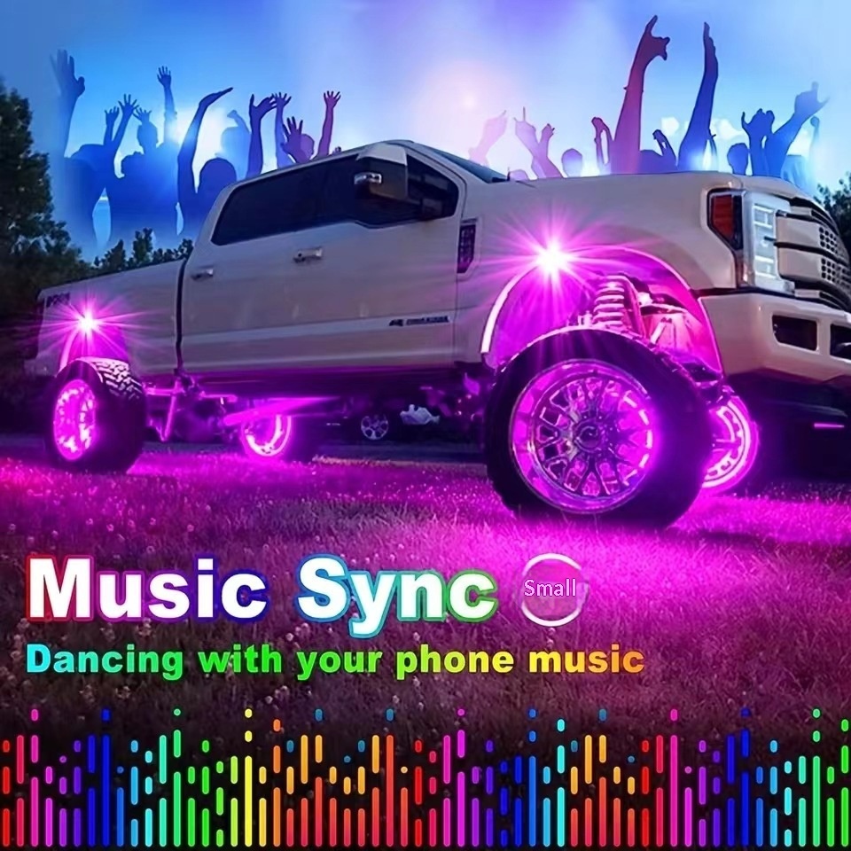 Cross-border Popular Car LED Bluetooth APP Wireless Control Ambient , Off-road Pickup Truck Underbody Modification_voghion.com