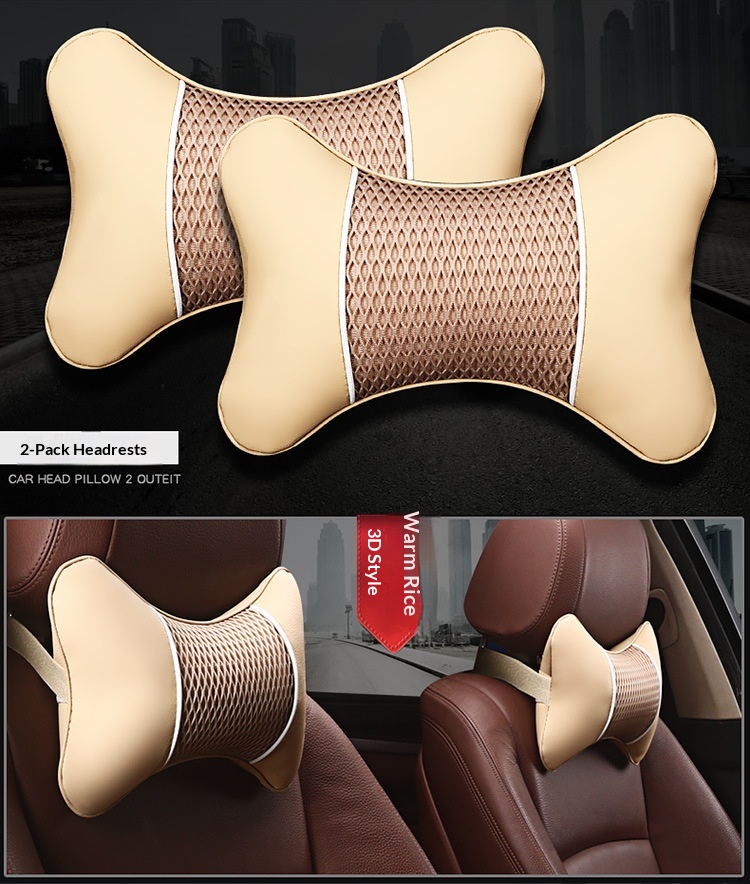 Nackenstützkissen fürs Auto, 3D-Leder, Ganzjahresmodell, Universal_voghion.com