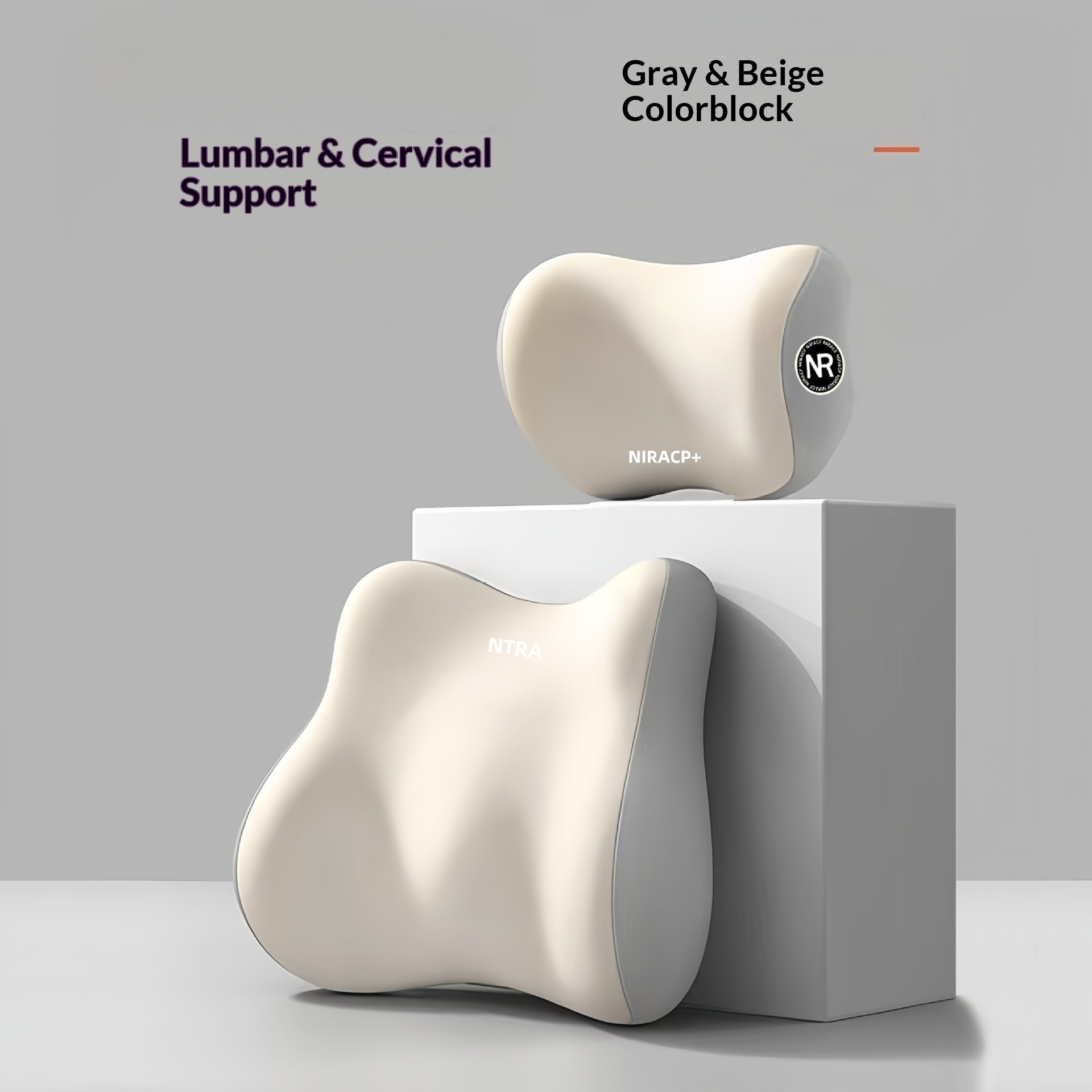 Almofada de apoio lombar para encosto de cabeça e pescoço para carro_voghion.com