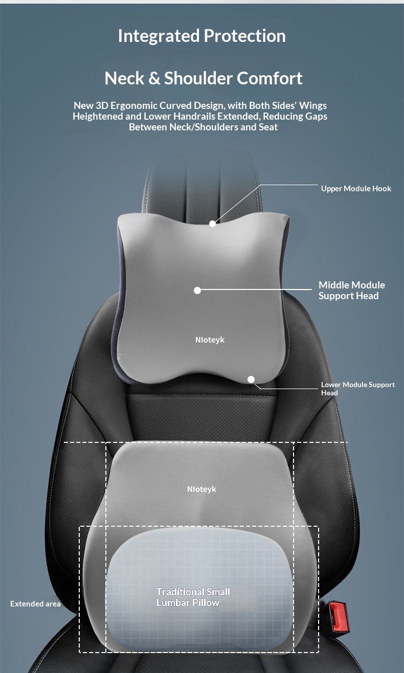 for Seat Backrest Car Cushion Driving Support Waist Lumbar Pillow_voghion.com