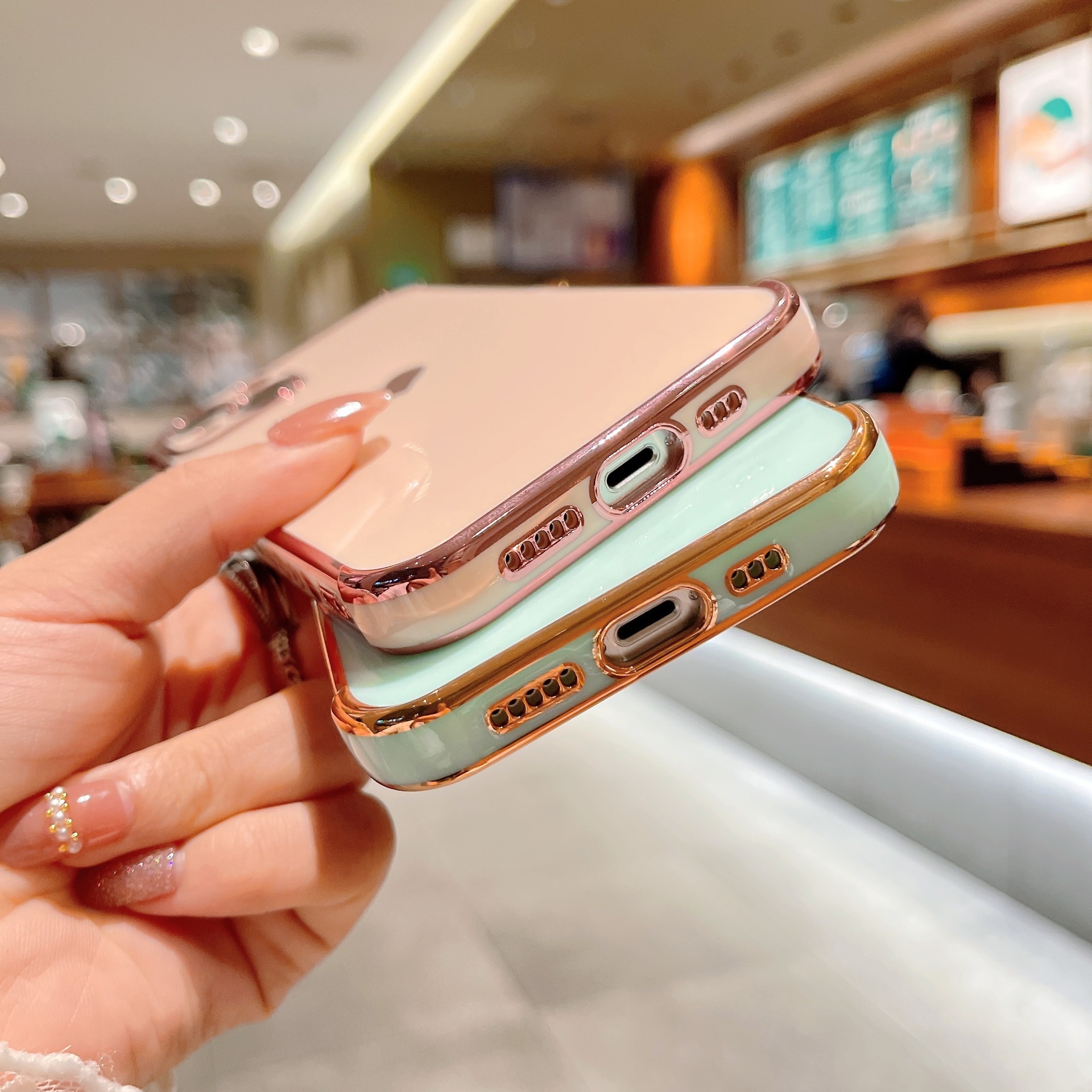 Suitable For 17/8PLUS Electroplated Side Heart-shaped IPhone16E/13PRO Phone Case XR Protective Soft Cover_voghion.com