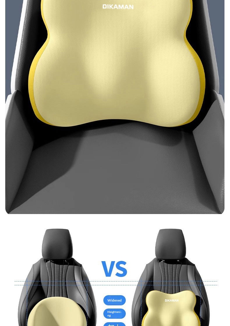 Headrest And Lumbar Support Set For Car Comfortable Neck Pillow_voghion.com