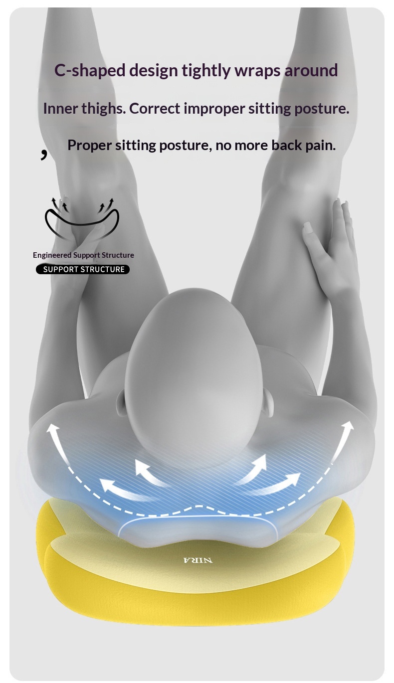 Grensoverschrijdend nekkussen van traagschuim, zitkussen, autohoofdsteun, lendensteun_voghion.com
