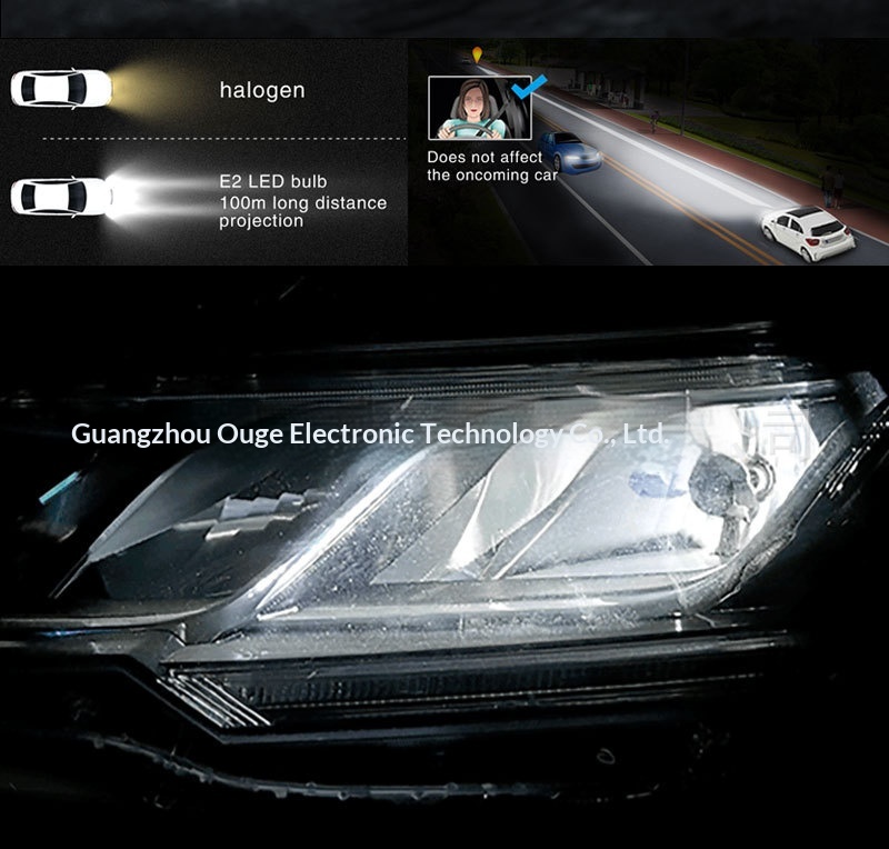 CN360 E2 Model 50W Car LED Headlight Direct Plug-in And Low Beam Integrated H4 H7 H11 High Brightness Front Light_voghion.com