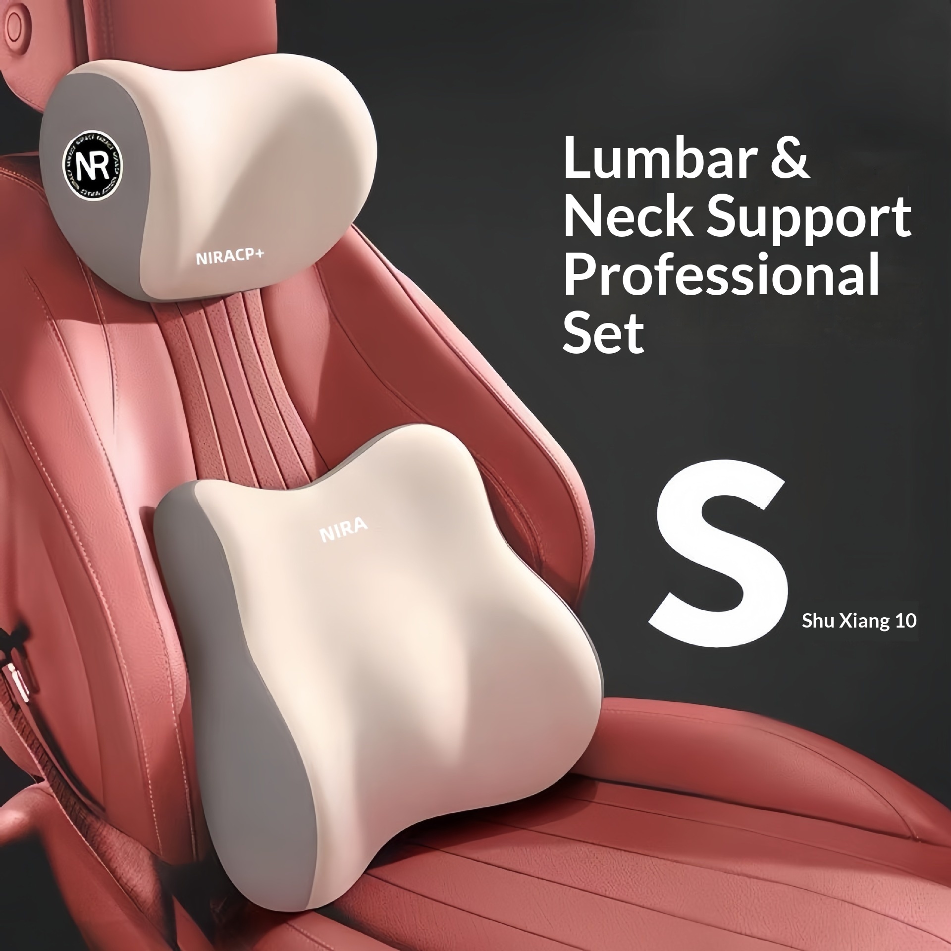 Almofada de apoio lombar para encosto de cabeça e pescoço para carro_voghion.com