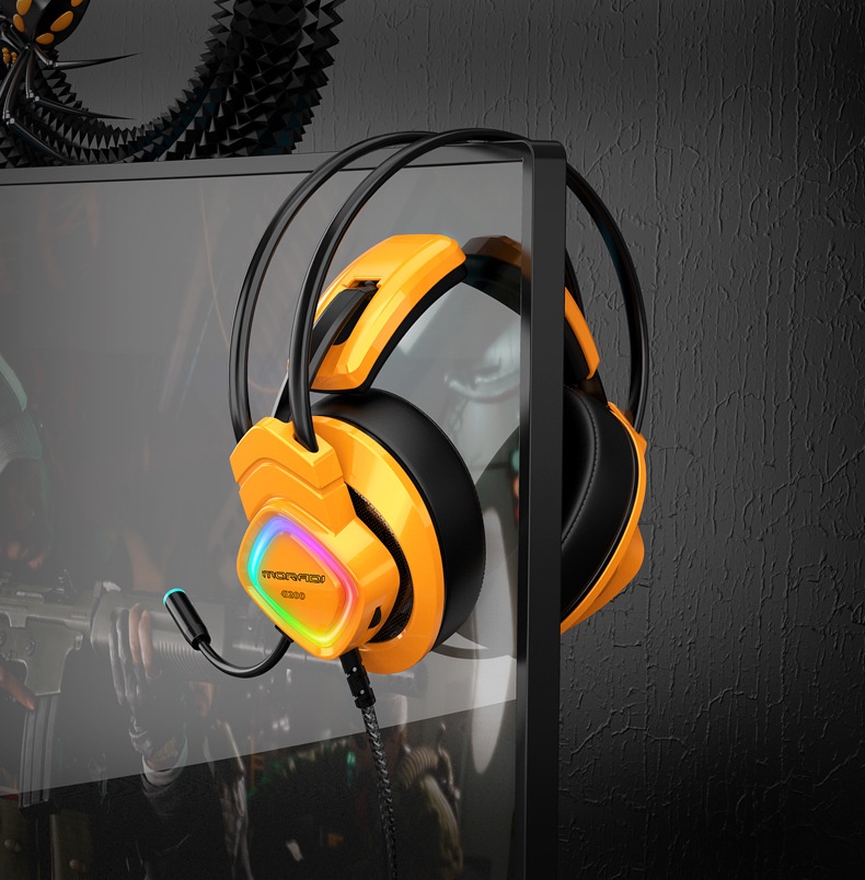 MoDi G200 Computer Over-ear Wired Headset With Microphone, 7.1-channel USB Gaming Headset, Specifically For Internet_voghion.com