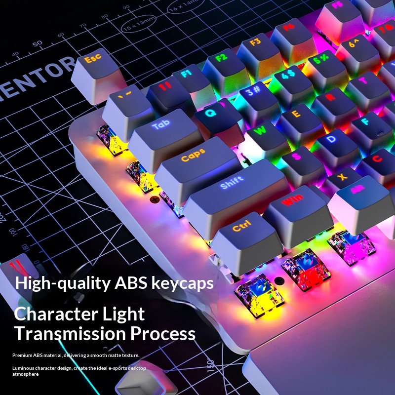 SOREX AK104 Blue Tea Switch Gaming Computer Wired Office RGB Backlit Mechanical Keyboard_voghion.com
