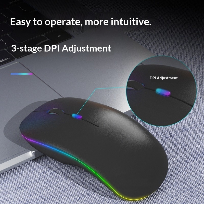 New Second-generation Bluetooth Rechargeable Luminous Three-mode Wireless Mouse, Wholesale From Cross-border_voghion.com