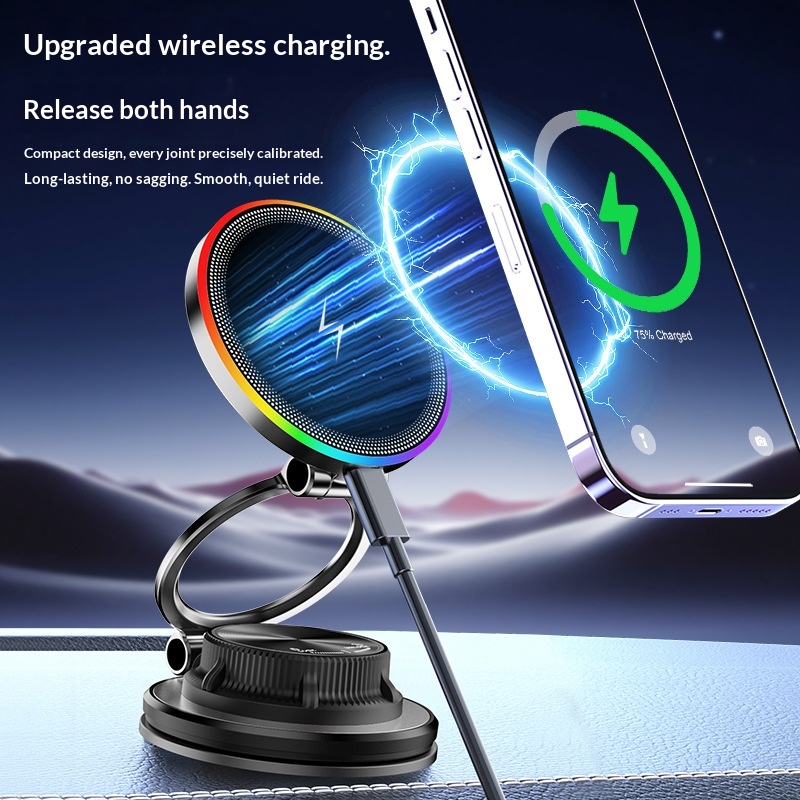 New Vacuum Adsorption Phone Wireless Charging Car Magnetic Holder_voghion.com