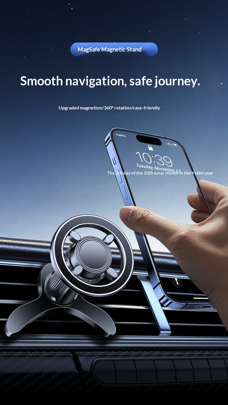 Phone 2025 New Model Car Navigation Air Vent Magnetic Multi-Function Holder_voghion.com