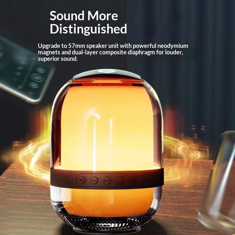 Draadloze, creatieve, transparante, glazen Bluetooth-autoluidspreker met hoog volume, kleurrijk, klein cadeau_voghion.com