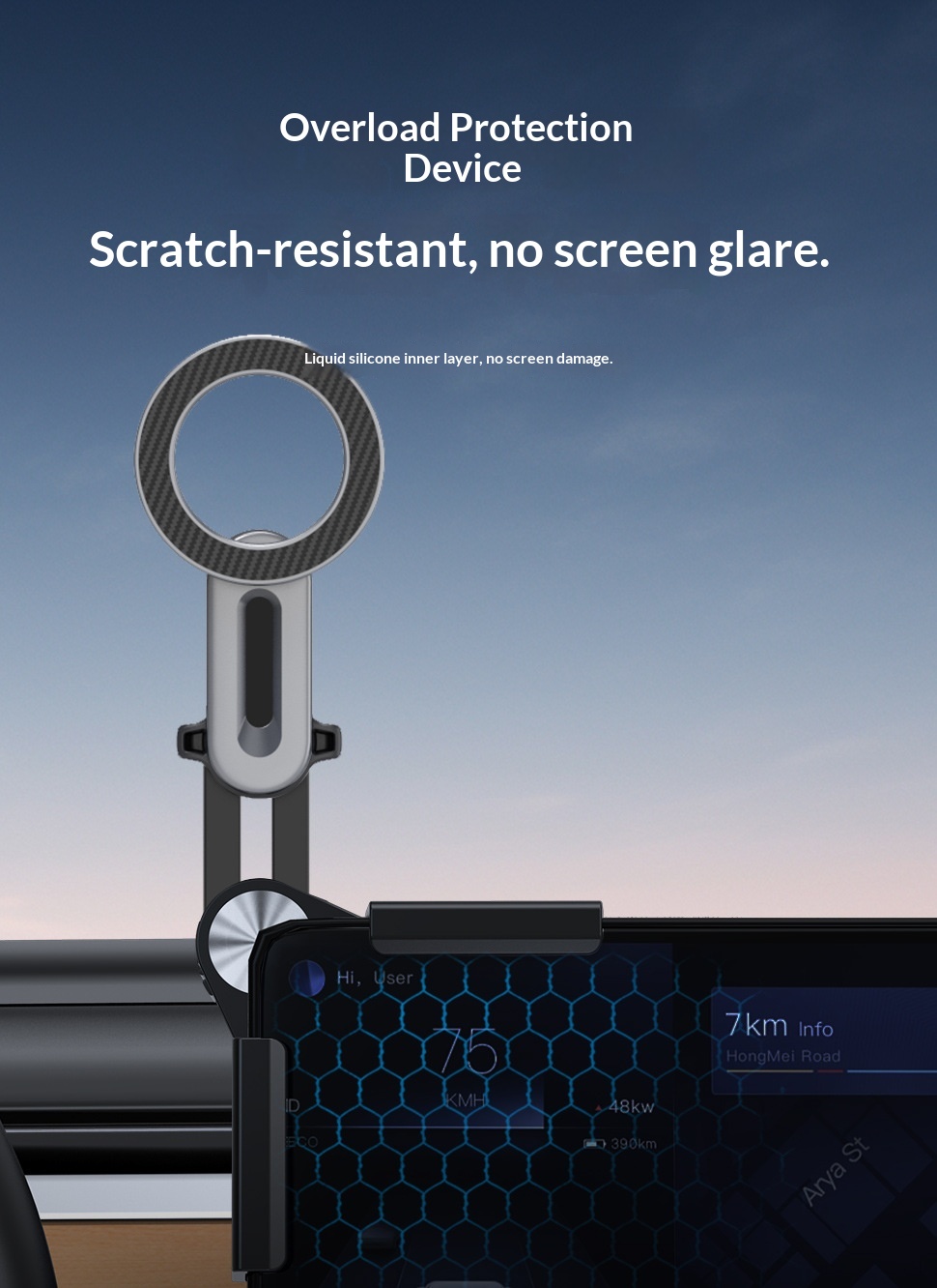 Zentraler Bedienbildschirmständer, faltbare Navigations-Handyhalterung, fahrzeugmontierter, grenzüberschreitender Tesla-Lüftungsschlitzständer_voghion.com