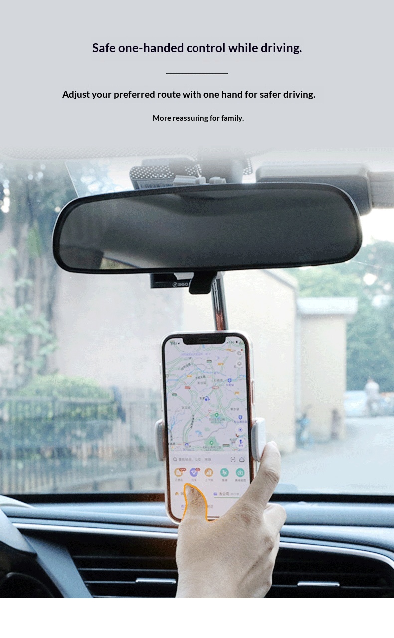 Cross-border Rearview Mirror Holder, Multifunctional Interior Accessory, Car Navigation Phone Holder_voghion.com