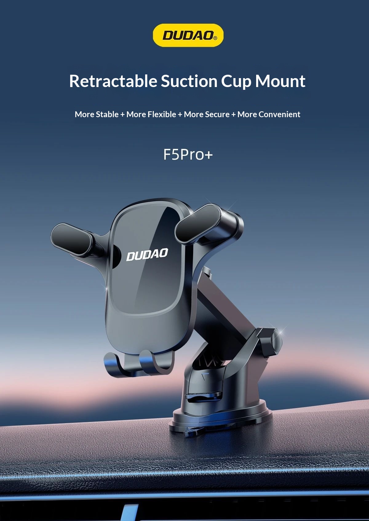 Supporto per telefono con ventosa F5Pro+ unico, da fissare alla bocchetta dell'aria, al cruscotto, al navigatore e all'auto._voghion.com