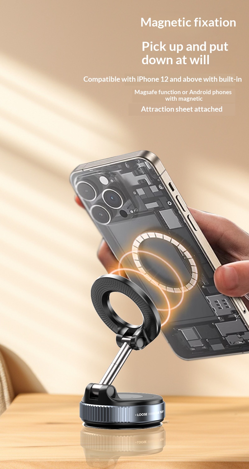 Supporto auto magnetico per telefono con ventosa per navigatore_voghion.com