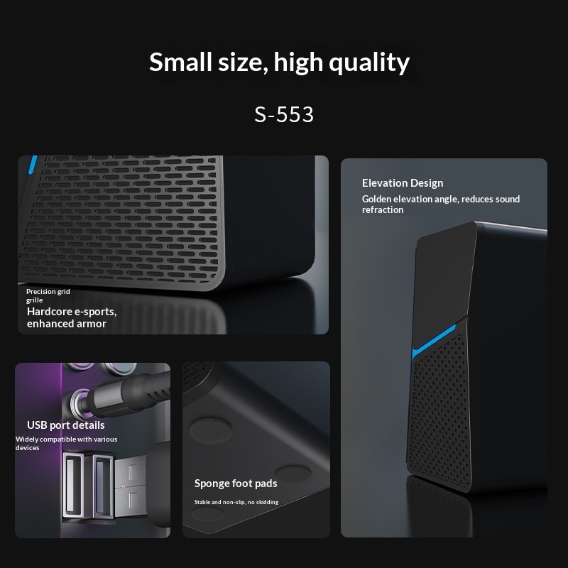 Desktop Computer Wired Bluetooth Speaker For Home Office Mini Subwoofer_voghion.com