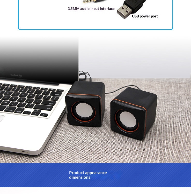Computer Mini Laptop Portable Desktop Multimedia USB Wired Small Speakers Wholesale_voghion.com