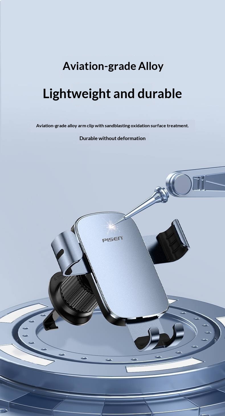 Supporto per telefono Pisen da auto con sensore di gravità, fissaggio fisso universale per bocchetta dell'aria_voghion.com
