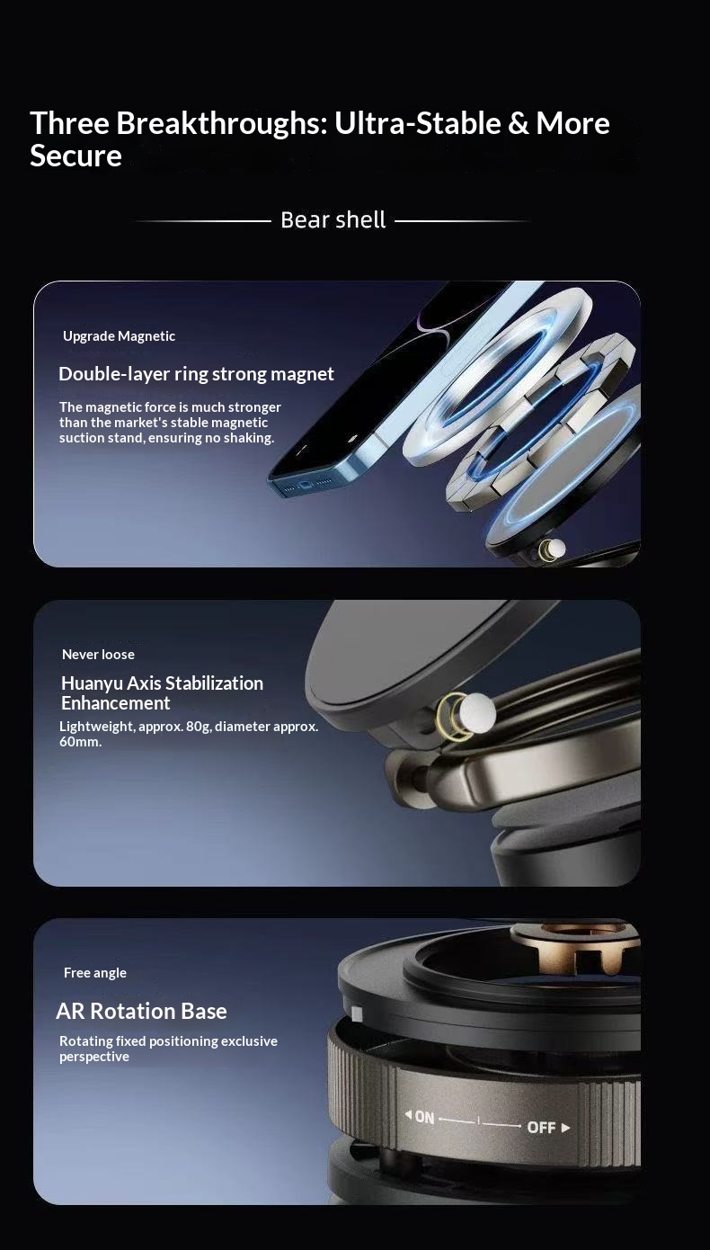 Vacuum Adsorption Magnetic Car Mount Navigation Phone Holder_voghion.com