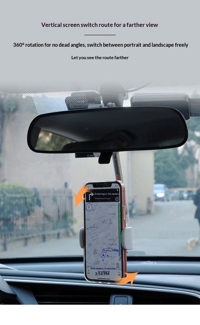 Cross-border Rearview Mirror Holder, Multifunctional Interior Accessory, Car Navigation Phone Holder_voghion.com