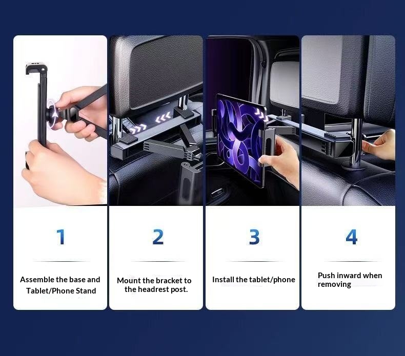 Supporto per telefono da auto, supporto girevole per iPad sullo schienale del sedile posteriore, supporto per tablet in auto_voghion.com