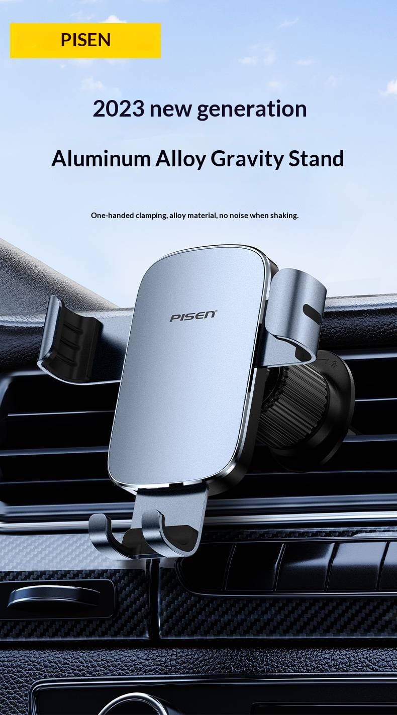 Supporto per telefono Pisen da auto con sensore di gravità, fissaggio fisso universale per bocchetta dell'aria_voghion.com