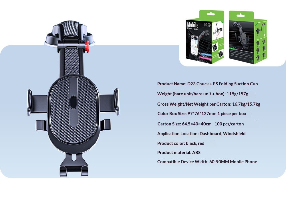 New Automatic Locking Air Vent Phone Holder, Retractable Suction Cup Car Mount_voghion.com